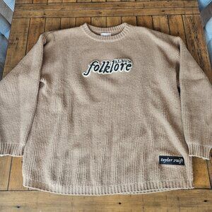 FOLKLORE ALBUM CHENILLE PATCH CREWNECK SWEATER - L